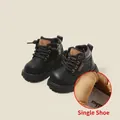 Bottines Martin pour tout-petits noires antidérapantes avec une fermeture éclair - Taille 16 / Intérieur 12.5cm / Style Unique / Noir (Simple)