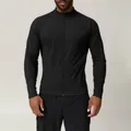 Zwarte sportjas voor heren met opstaande kraag en rits voor fitness en outdoor training - S / Tops / Premium Zwart