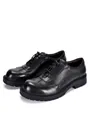 Detailed side view of men's black leather Derby shoes with thick anti-slip sole - 40 / Black