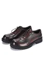 Detailed side view of men's brown top-grain leather Derby shoes with thick soles. - 40 / Dark Brown