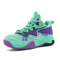 Zapatillas de baloncesto para niños en verde azulado y morado - 38 / Púrpura Lunar