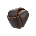 Bouton noeud en cuir de vachette marron foncé pour décoration de vêtements - 18.0mm (28L) / Café Foncé