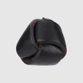 Bouton à nœud en cuir de vachette noir haut de gamme pour vêtement de luxe élégant - 18.0mm (28L) / Noir