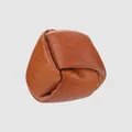 Bouton en cuir véritable fait main marron caramel pour décoration de vêtements haut de gamme - 18.0mm (28L) / Café Clair