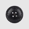 Premium black genuine cowhide leather button with decorative stitching for high-end coats - 18mm (28L) / Black