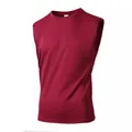 Atmungsaktives Herren Mesh-Fitness-Tanktop in Burgund für Outdoor-Laufen und Gym - Burgunderrot
