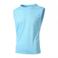 Hellblaues Herren Slim Fit Mesh Tank Top für Fitness und Outdoor Laufsport Aktivitäten - Hellblau