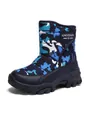 Stivali da neve invernali per bambini con stampa mimetica blu e chiusura velcro - porcellana blu e bianca
