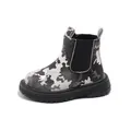 Bottines Chelsea camouflage pour enfants avec semelles antidérapantes et motif camouflage - Taille 21-25 Mixte / Noir
