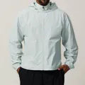Men's lightweight water repellent hooded windbreaker jacket in mint blue color variant - Grey Blue