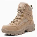 Langlebige Herren-Outdoor-Wanderschuhe in Khaki mit robuster Gummisohle und Wildleder - 41 / Wanderschuhe (B22) / Sandfarben
