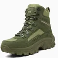 Langlebige armeegrüne High-Top-Outdoor-Wanderschuhe für Herren mit tiefer Gummisohle - 41 / Wanderschuhe (B22) / Armeegrün
