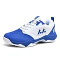 Scarpe professionali da badminton e tennis in mesh ultraleggero e traspirante blu e bianco - bianco e blu