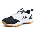 Scarpe leggere da badminton e pallavolo in mesh bianco e nero con suola in gomma. - Nero e Bianco