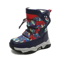 Wasserdichte Winter-Schneestiefel für Kinder mit warmem Fleecefutter und Zugband - 26 / Dunkelblau