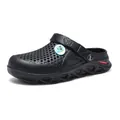 Zuecos de jardín negros clásicos para hombre con insignia de dinosaurio y agujeros - 38 / Negro
