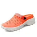 Zuecos deportivos de malla naranja transpirables para mujer para viajes y senderismo - 38 / Naranja