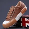 Modische braune Low-Top Herren-Canvas-Sneaker mit langlebiger Gummisohle für den Alltag - 38 / Braun (24831)