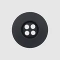 Bouton en nylon recyclé noir mat haut de gamme à quatre trous pour vêtements de luxe - 15.0mm / Noir