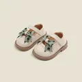 Beige baby girl Mary Jane shoes with green polka dot bow decoration - Inner Length 11.5cm / Polka Dot Bow Style (19MBX3372) / Beige