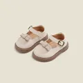 Elegant beige baby princess walking shoes with soft rubber soles and bow decoration - Inner Length 11.5cm / Bowknot Splicing Style / Beige (13MBX8950)