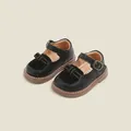 Classic black Mary Jane shoes for baby girls with velvet bow and soft walking sole - Inner Length 11.5cm / Velvet Bow Style (13MBX8950) / Black