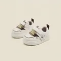 Zapatos para primeros pasos de bebé en blanco roto y marrón con cierre de velcro y dibujo - Estilo Deportivo Patchwork Caqui (60MBX2208) / Longitud Interior 12.0cm / Caqui