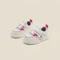 Zapatos de aprendizaje para bebés blancos con detalles rosas y morados y velcro - Zapatos para Primeros Pasos Púrpura (60MBX2208) / Longitud Interior 12.0cm / Púrpura