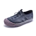 Zapatos informales de mujer en cuero gris vintage con paneles de malla transpirable - 36 / Negro