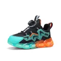 Sneaker sportive per bambini e bambine con fibbia rotante per bambini dai 6 ai 12 - 28 / Nero Arancio Floreale
