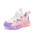Sneaker da bambina rosa e viola con comoda fibbia a rotella per lo sport e gioco - 28 / Rosa