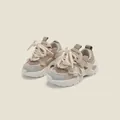 Zapatillas chunky de malla beige transpirable para bebés y sus primeros pasos - Longitud Interior 11.5cm / Zapatos de primeros pasos de malla patchwork (11MBX83005) / Caqui