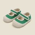 Toddler girls' green canvas Mary Jane walking shoes with soft soles - Inner Length 12.0cm / Mary Jane Canvas Style (26MBX5006) / Green (26MBX5006)