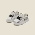 Zapatos de paseo para bebés con estampado creativo de grafiti y cierres de velcro - Zapatos de Primeros Pasos de Dibujos Animados (46MBX61229) / Longitud Interior 12.0cm / Blanco Roto