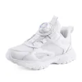 Scarpe sportive bianche traspiranti per bambini con pratico sistema di fibbia a rotazione - 28 / Doppia Maglia Bianca
