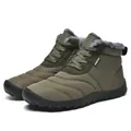 Detailed view of olive green quilted winter snow boots with warm faux fur lining - 38 / Khaki(1877)