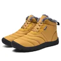 Mustard yellow outdoor winter boots featuring warm faux fur lining and non-slip rubber soles - 38 / Yellow (1877)