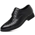 Chaussures de ville classiques en cuir noir pour hommes avec détails perforés élégants - 38 / Style Business Creux (1685W-3) / Noir