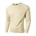 Men's slim fit long sleeve mesh base layer t-shirt in beige color breathable fabric - M / Tops / Beige
