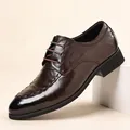 Eleganti scarpe eleganti casual in vera pelle marrone scuro da uomo con punta a punta - 38 / Stile Business (1685-3) / Marrone