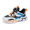 Scarpe da corsa sportive per ragazzi con comoda chiusura a rotella nei colori bianco e blu - 28 / Stile in Pelle Sintetica / Nero & Arancione