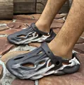 Dark grey marbled outdoor sport clog sandals with breathable holes for men and women - 38 / Camo Grey