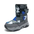 Botas de nieve de camuflaje para niños con forro cálido y suela de goma antideslizante - Gris