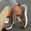Vintage καφέ γυναικεία άνετα casual αθλητικά παπούτσια με φερμουάρ και λευκή σόλα - Καφέ