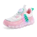 Atmungsaktive rosa-weiße Mädchen-Sneaker mit innovativem Drehverschluss-System für Kinder - 28 / Weiß-Rosa Mesh