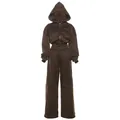 Tuta sportiva marrone due pezzi in pile con felpa con cappuccio e pantaloni larghi - Taglia M / Sopra E Sotto / Marrone