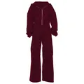 Completo bordeaux due pezzi alla moda con felpa con cappuccio e pantaloni larghi - Taglia S / Sopra E Sotto / Borgogna
