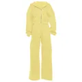 Set per il tempo libero giallo chiaro con giacca con cappuccio e pantaloni larghi - XL / Sopra E Sotto / Giallo