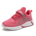 Chaussures de course roses pour filles en maille respirante avec motif arc-en-ciel - 28 / Maille Rose Rouge