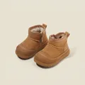 Warm brown toddler snow boots with faux fur lining and protective rubber toe cap - Size 15/Inner Length 12.5cm / Camel